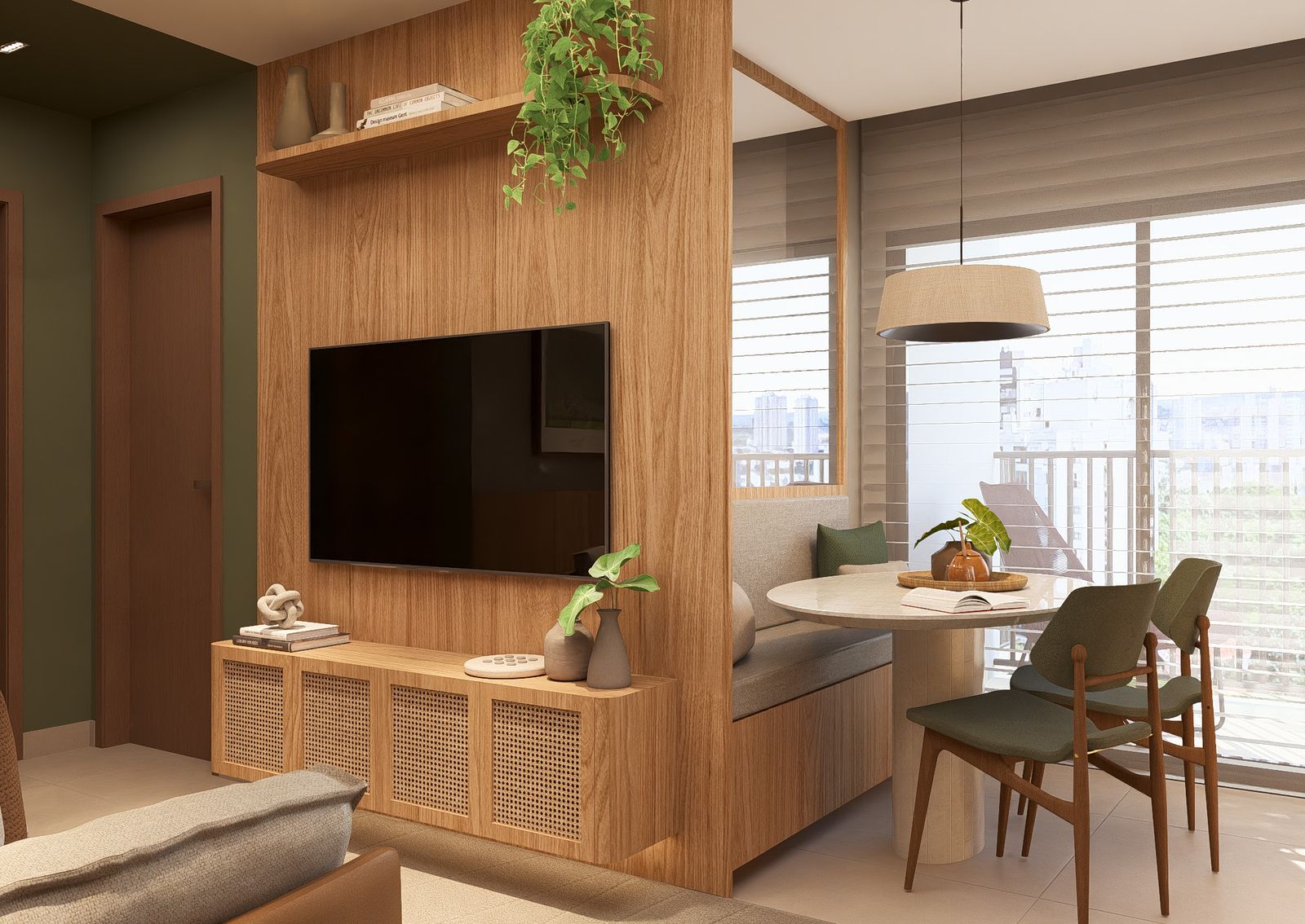 Estar com varanda do decorado de 52 m², FR. Atlant (imagem ilustrativa)