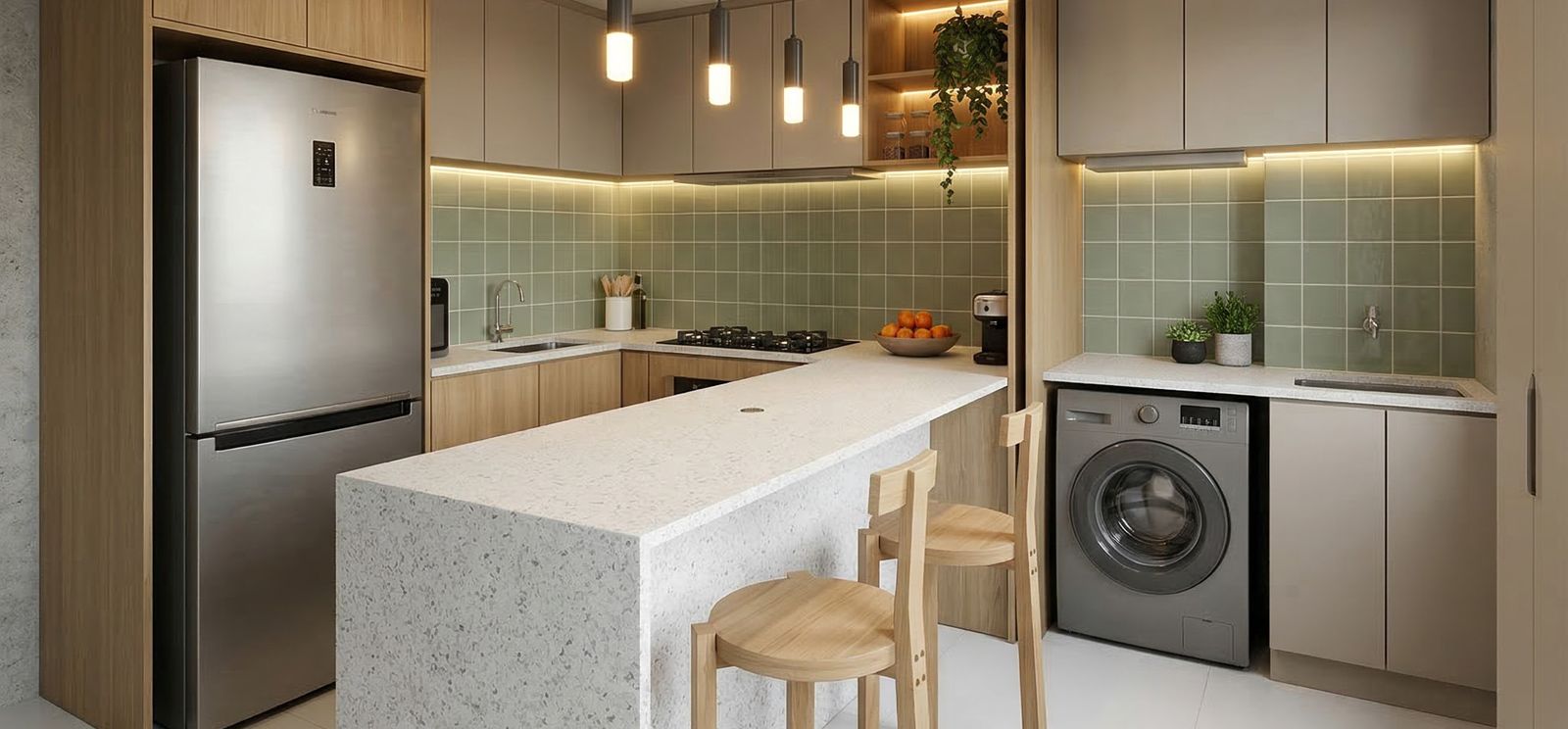 Cozinha do decorado de 74 m², FR. Atlant (imagem ilustrativa)