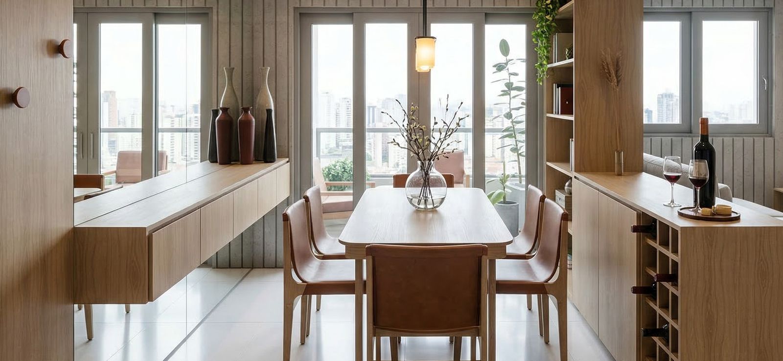 Sala de jantar do decorado de 74 m², FR. Atlant (imagem ilustrativa)