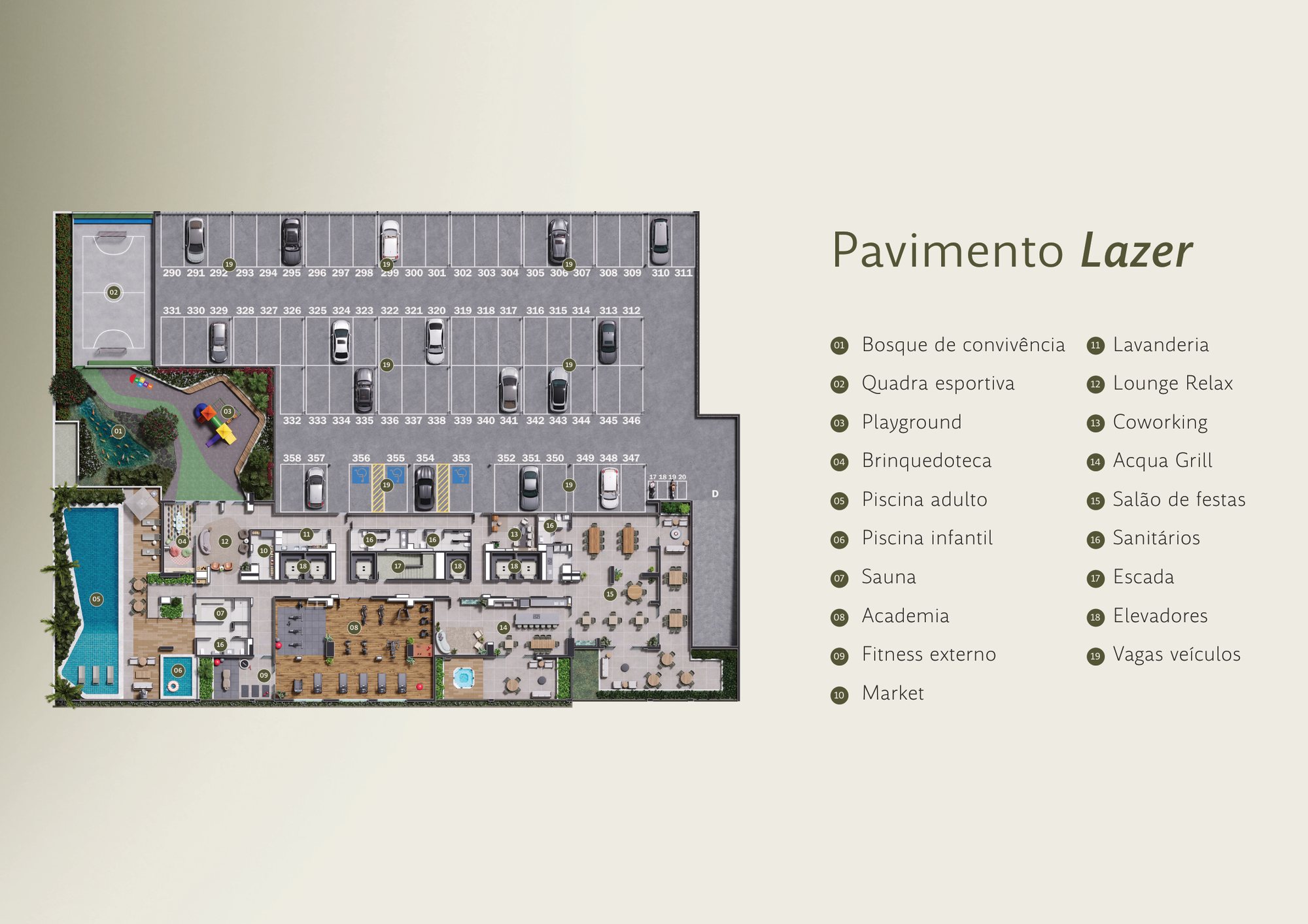 Planta do pavimento de lazer do FR. Atlant